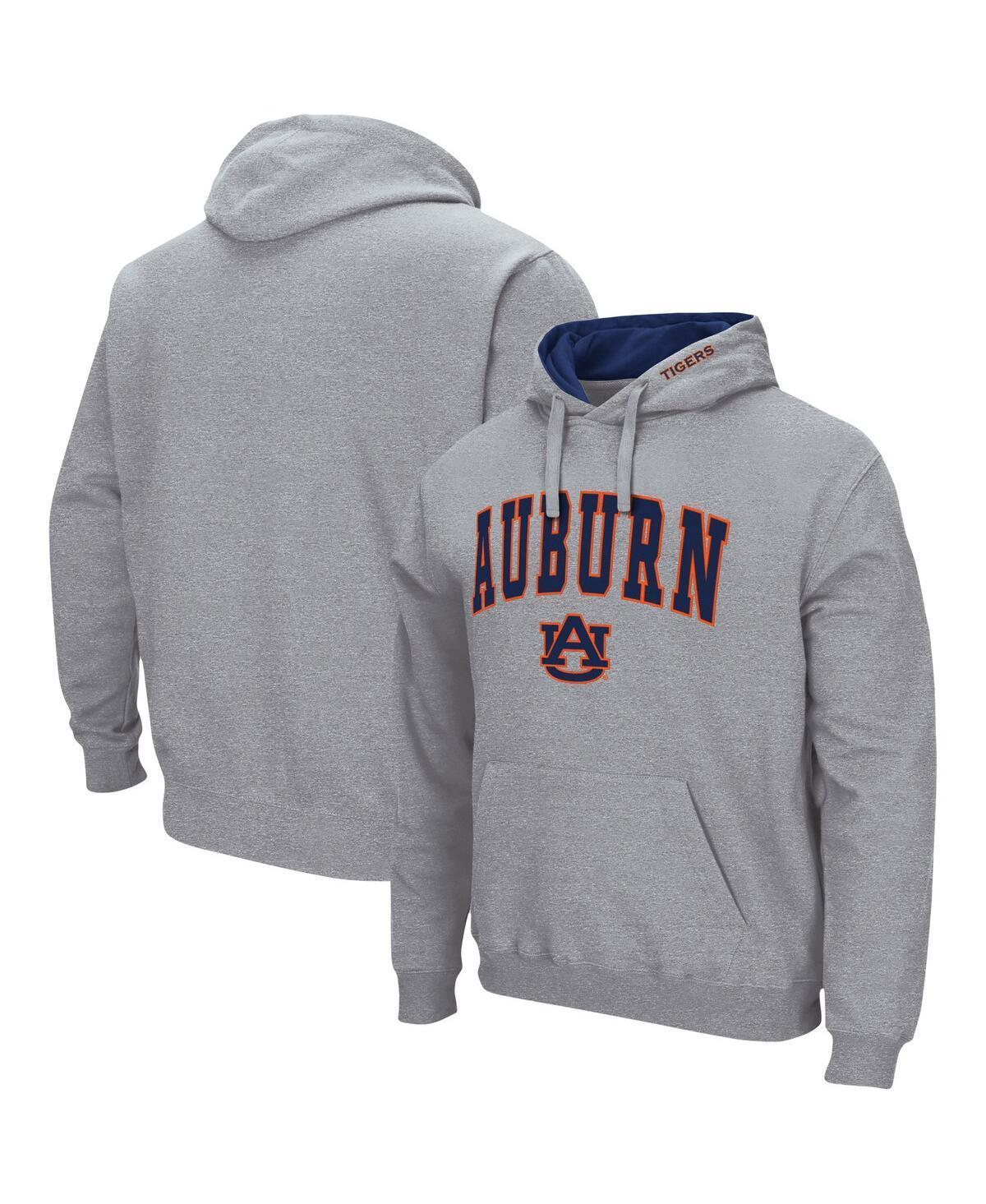 Mens Colosseum Heathered Gray Auburn Tigers Arch & Logo 3.0 Pullover Hoodie Grey Product Image