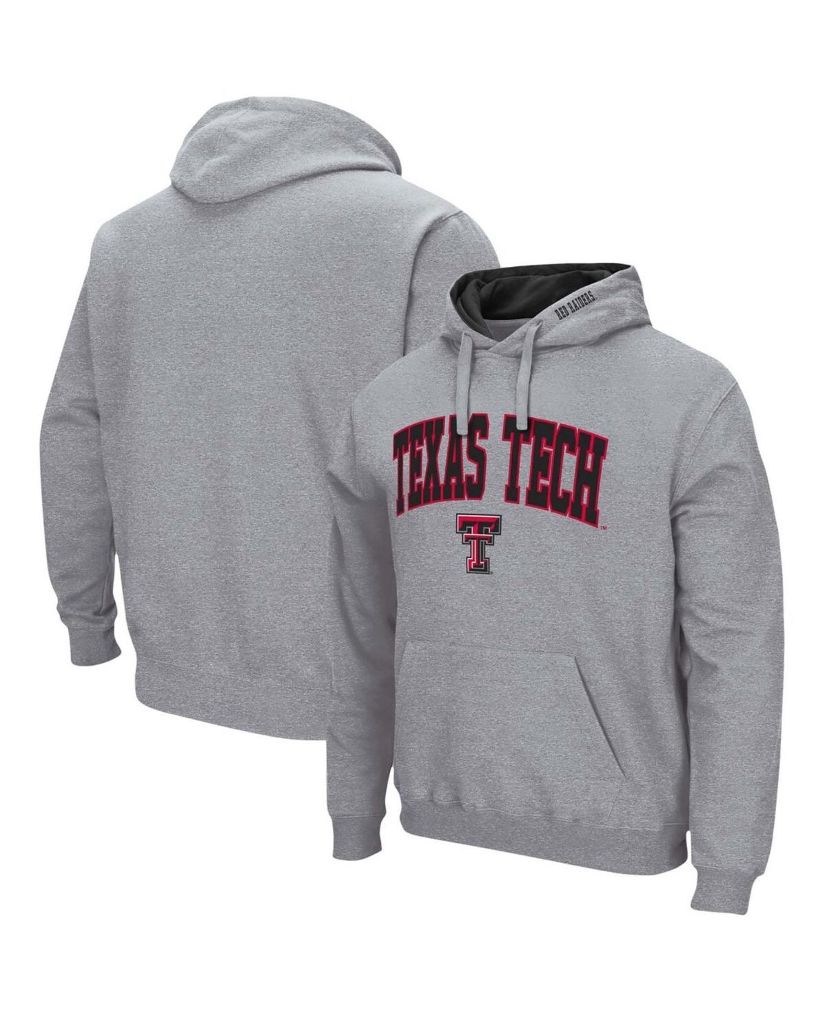 Mens Colosseum Heathered Gray Texas Tech Red Raiders Arch & Logo 3.0 Pullover Hoodie Product Image