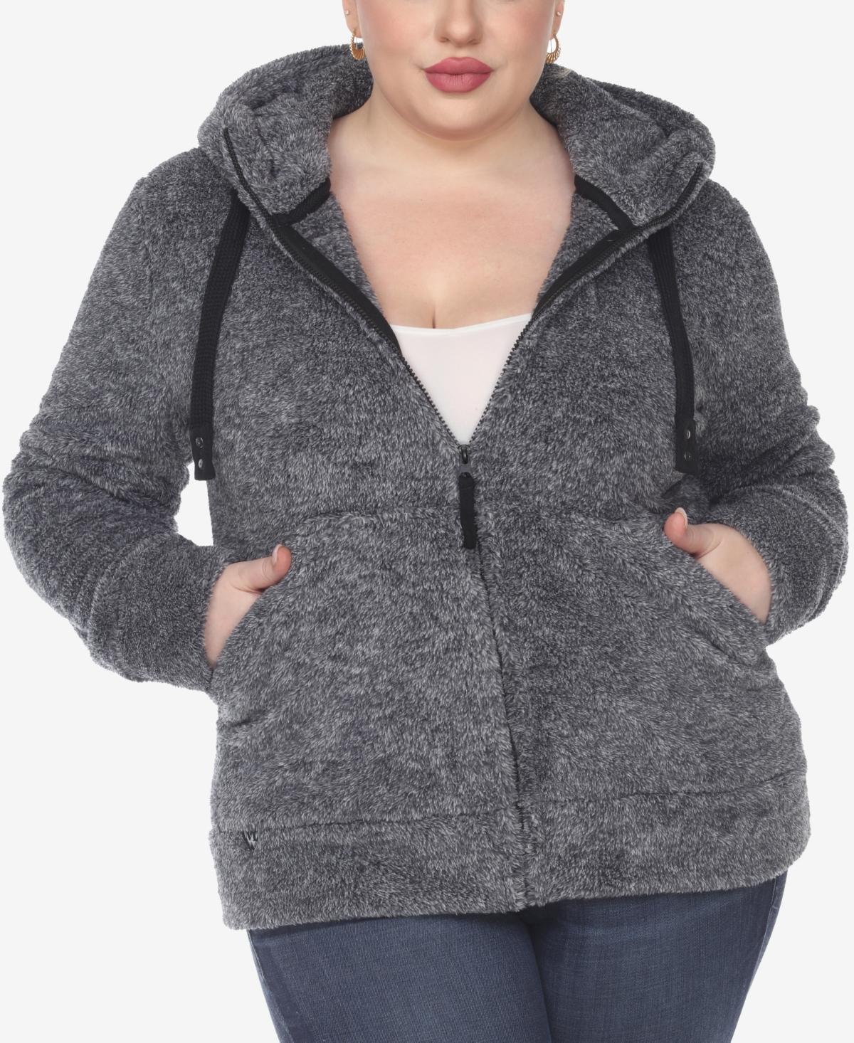 White Mark Plus Size Hooded Sherpa Jacket Product Image