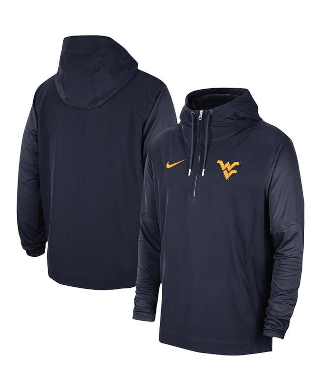 NIKE Men's  Navy West Virginia Mountaineers 2023 Coach Half-zip Hooded Jacket Product Image