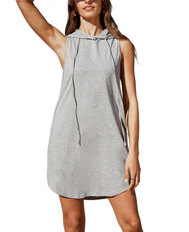 Cupshe Womens Heathered Knit Hooded Mini Beach Dress Product Image