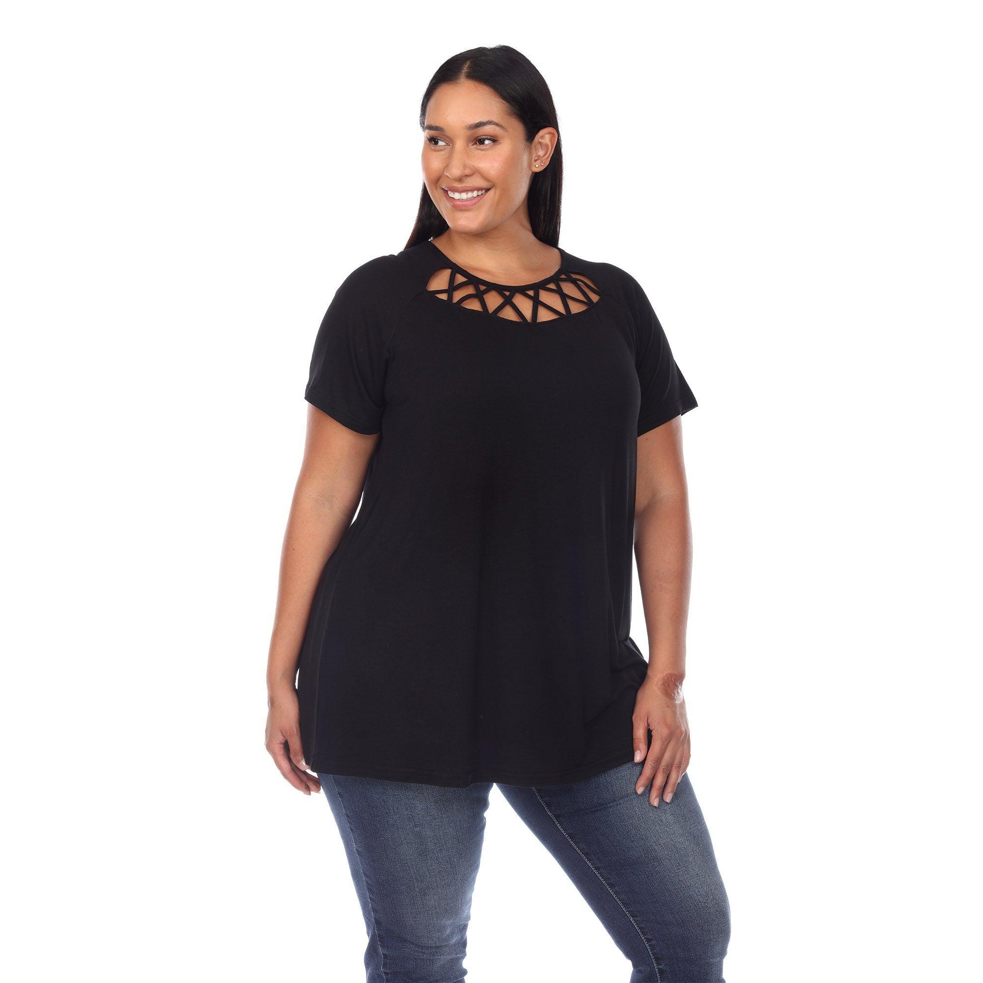 Crisscross Cutout Short Sleeve Top - Plus Product Image