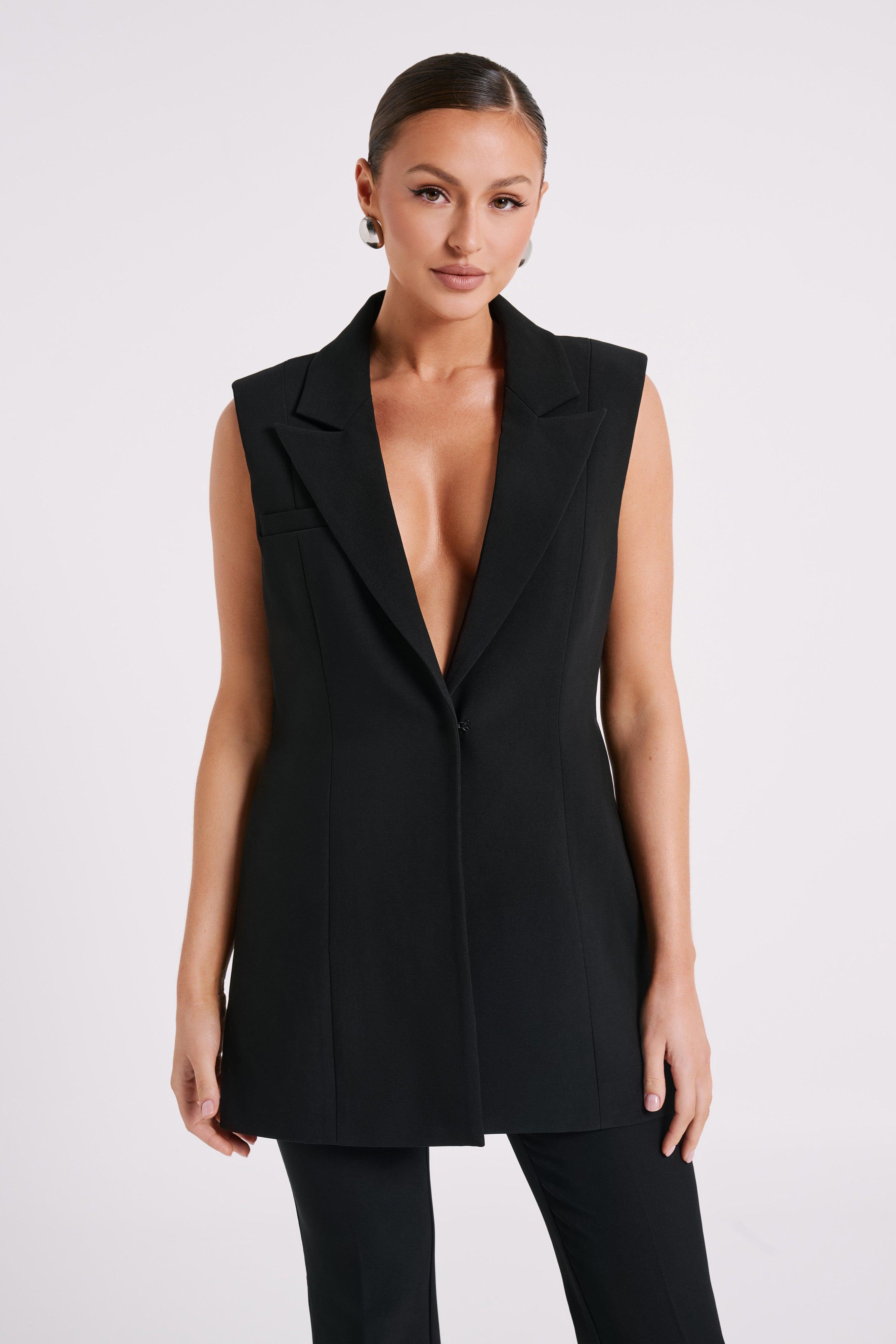 Robin Oversized Suiting Vest - Black Product Image