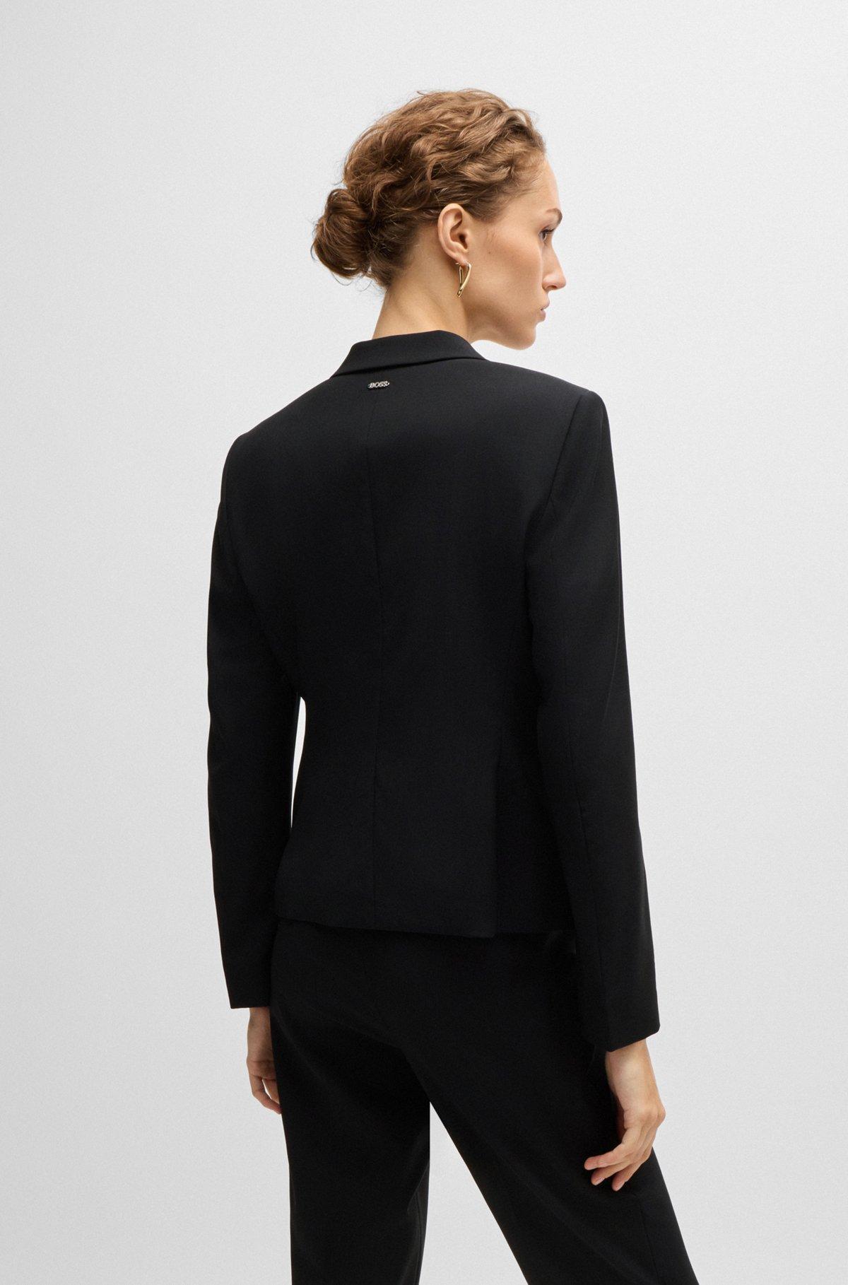 Regular-fit button-up jacket in virgin wool Product Image