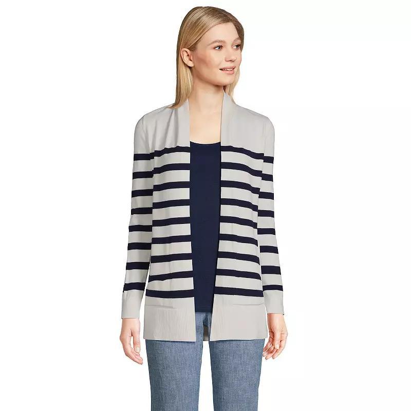 Petite Lands End Open-Front Long Cardigan Sweater, Womens Product Image