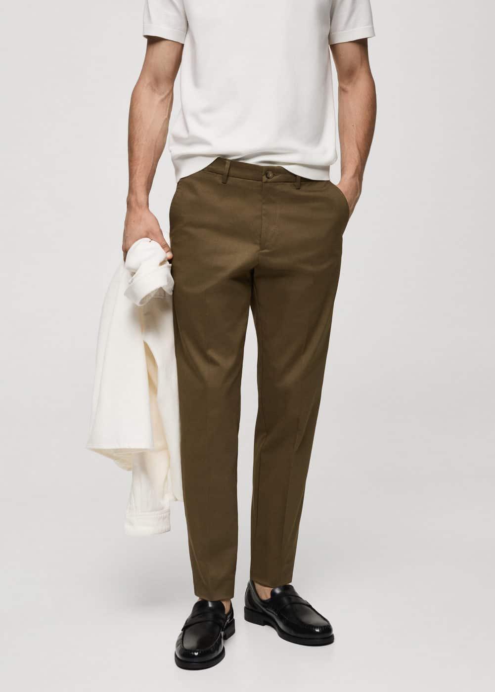 MANGO MAN - Slim fit chino trousers tobacco brownMen Product Image