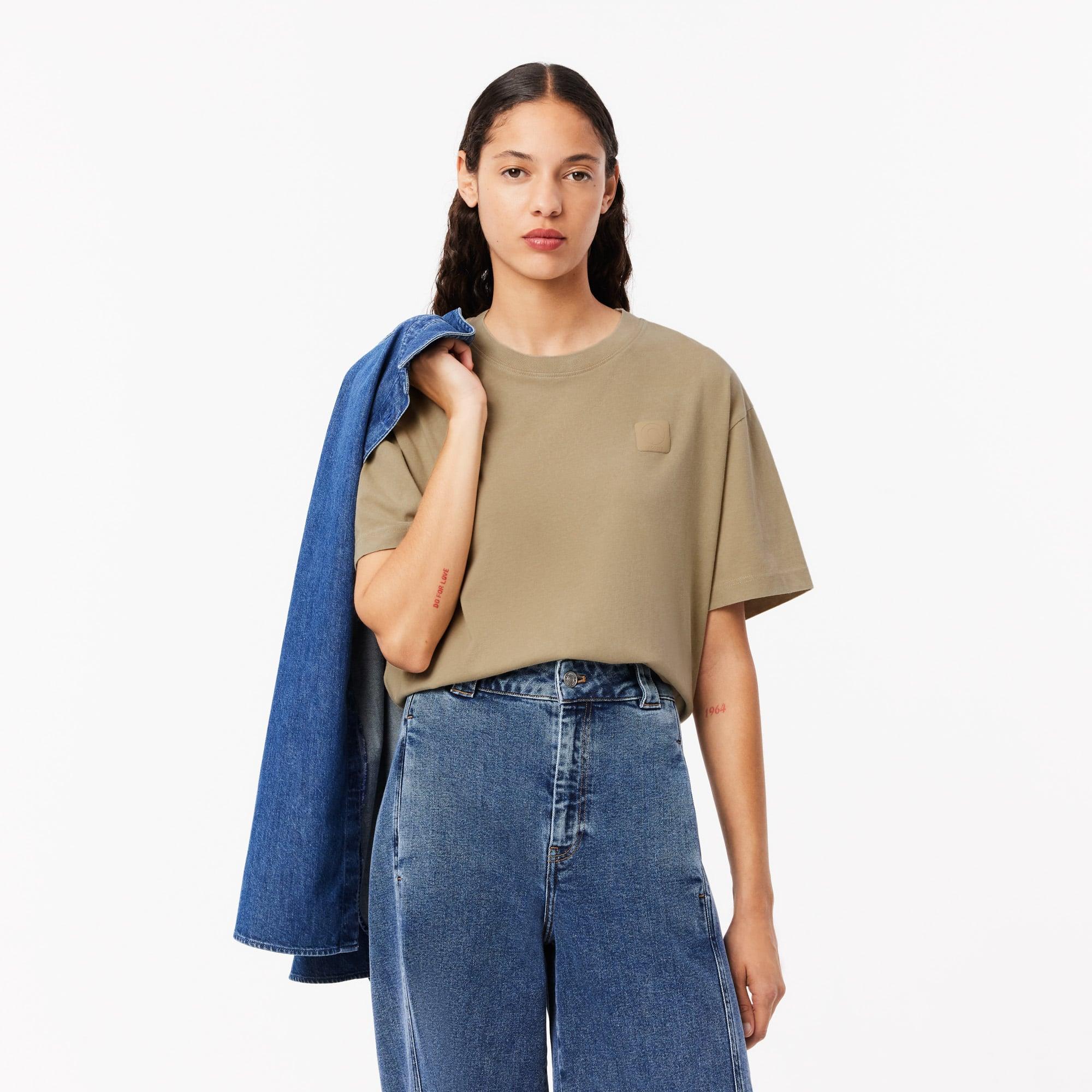 Women's Oversized Washed Effect Cotton T-Shirt Product Image