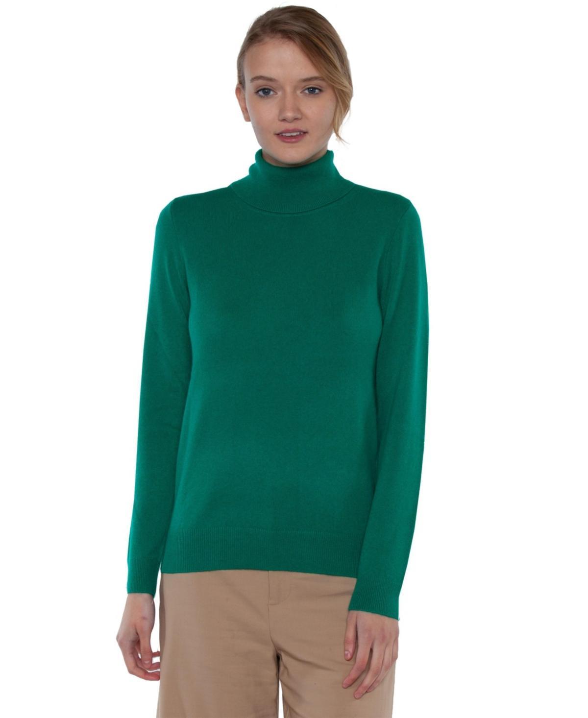 Jennie Liu Womens 100% Pure Cashmere Long Sleeve Turtleneck Pullover Sweater Product Image