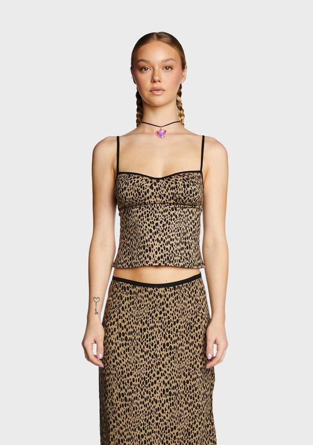 Motel Crop Cami Tank Top - Mini Cheetah Product Image