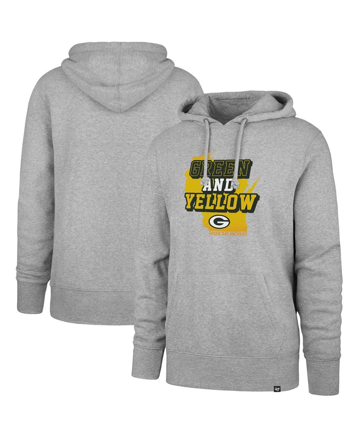 Mens 47 Heather Gray Green Bay Packers Team Headline Pullover Hoodie Product Image