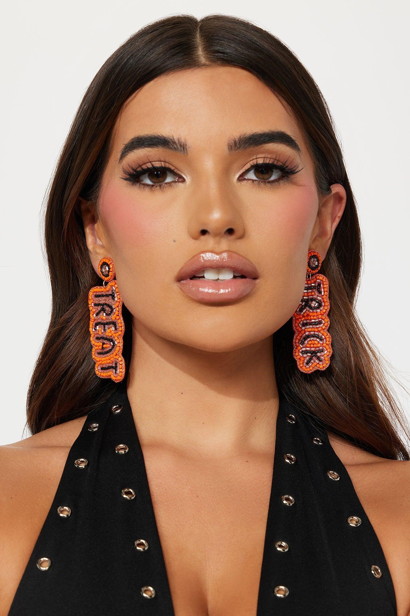 Trick Or Treat Your Self Earrings - Black/Orange Product Image