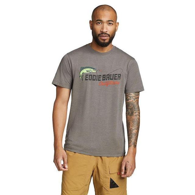 Mens Eddie Bauer Retro Fish Tee Grey Gray Product Image