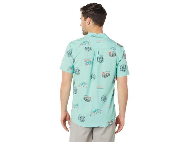 O'Neill Artist Oasis Eco Modern Short Sleeve Woven Shirt (Turquoise) Men's Clothing Product Image