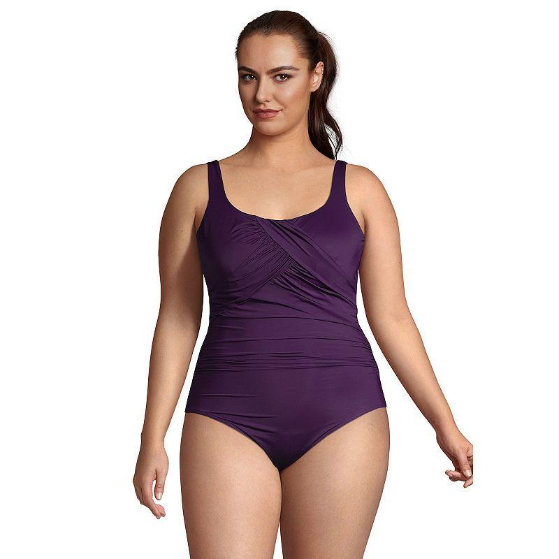 Plus Size Lands End Carmela SlenderSuit G-Cup Print One-Piece Swimsuit, Womens Product Image