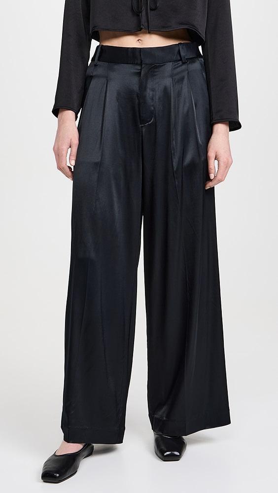 Madewell Super Wide Harlow Pants Stretch Satin | Shopbop product image