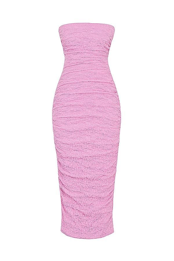 Tana Pink Strapless Corset Midi Dress Product Image