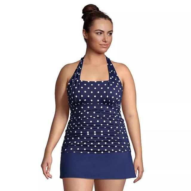 Plus Size Lands End UPF 50 Squareneck Halter Tankini Swimsuit Top, Womens Product Image