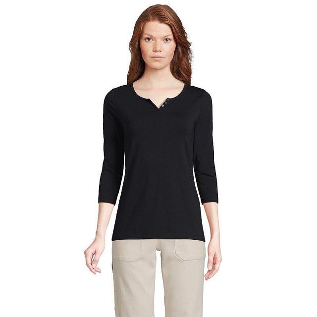 Womens Lands End Lightweight Jersey Henley Top Product Image