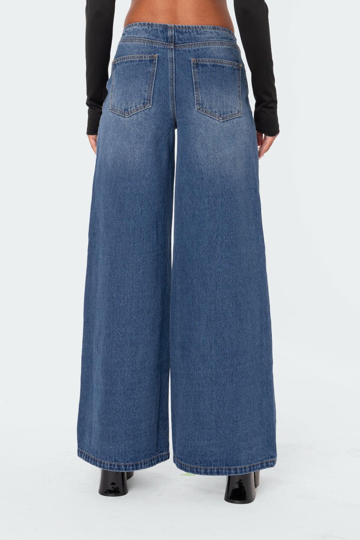 Low-Rise Wide Jeans Product Image