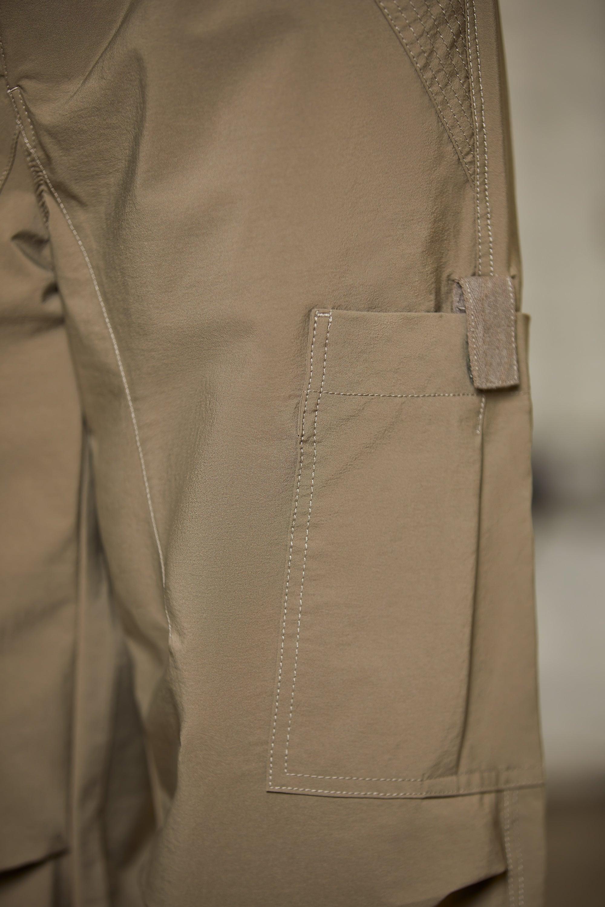 Wide Leg Cargo Trousers in Green Female Product Image