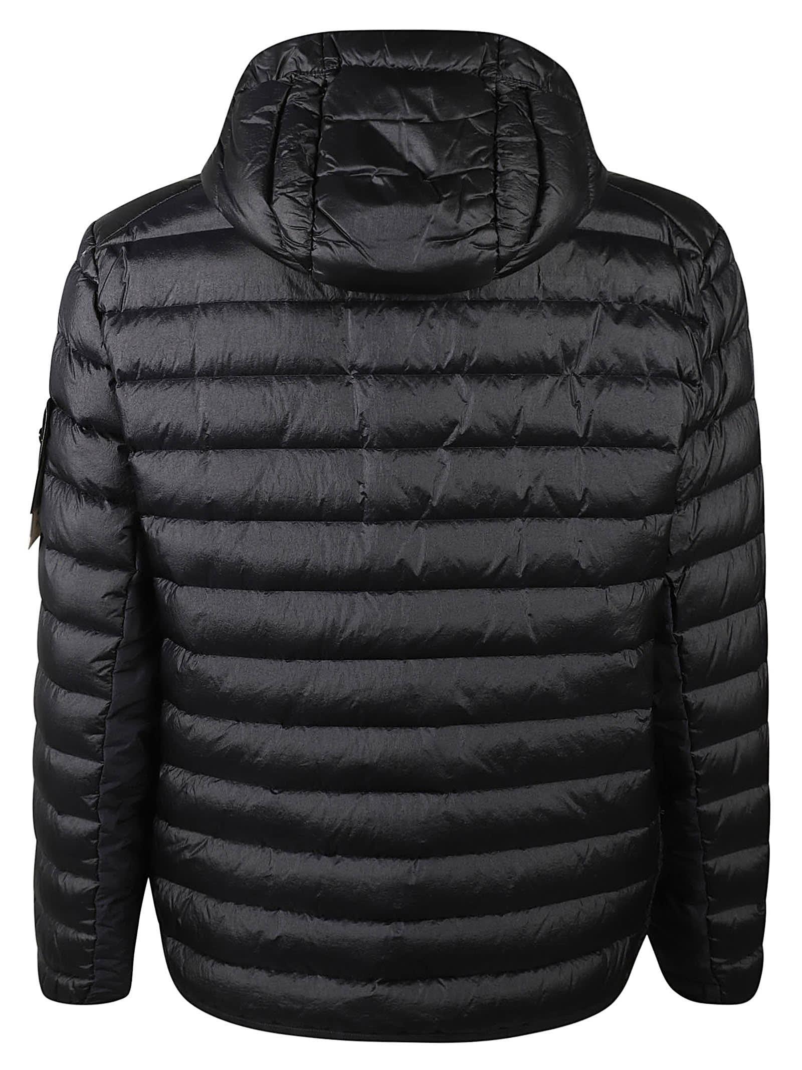 STONE ISLAND Logo Patch Zipped Padded Jacket In Black Product Image