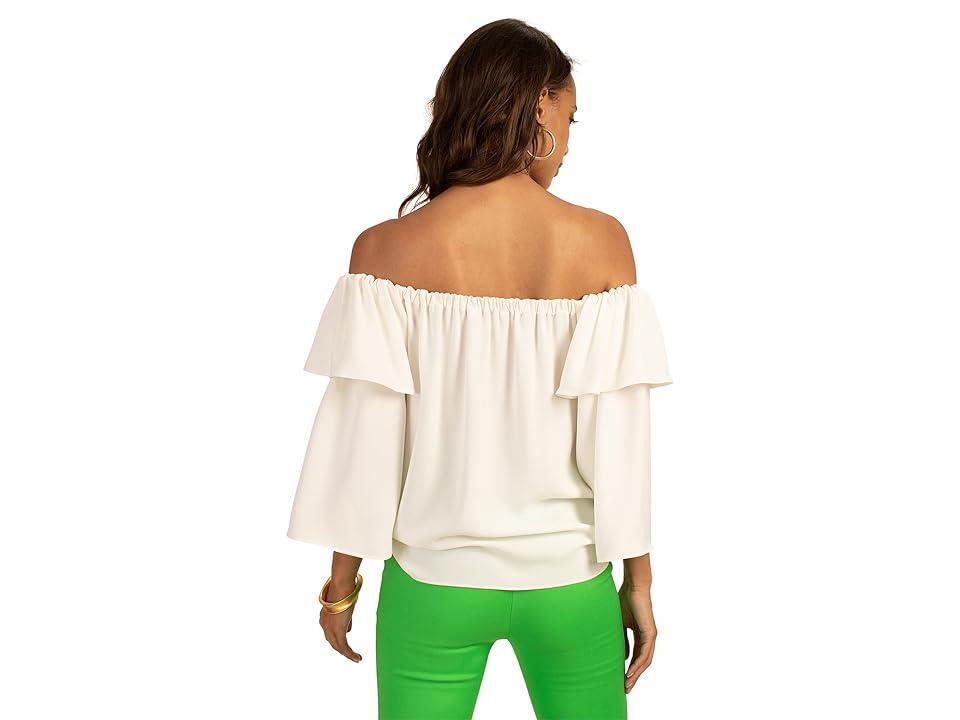 Trina Turk Excited Top (Whitewash) Women's Clothing Product Image