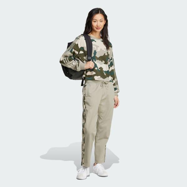 Essentials 3-Stripes Camo-Print Cropped Sweatshirt Product Image