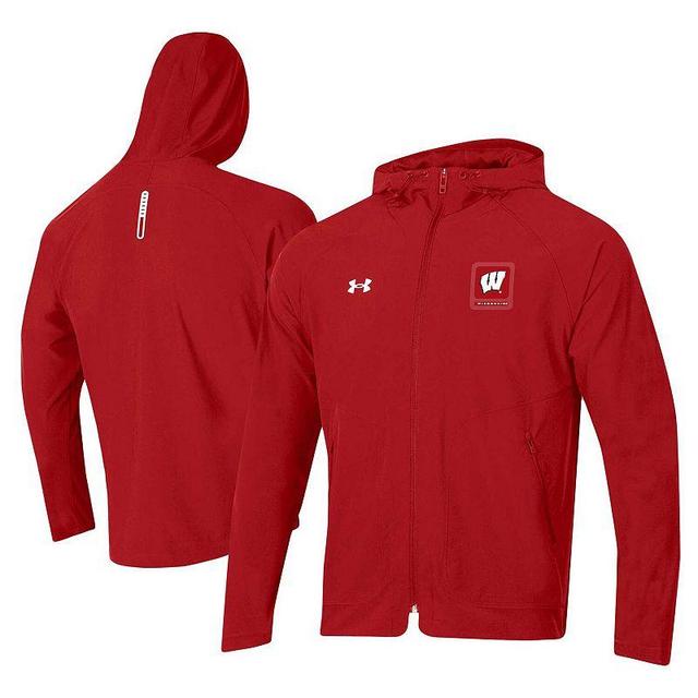 Mens Under Armour Wisconsin Badgers Unstoppable Raglan Full-Zip Jacket Product Image