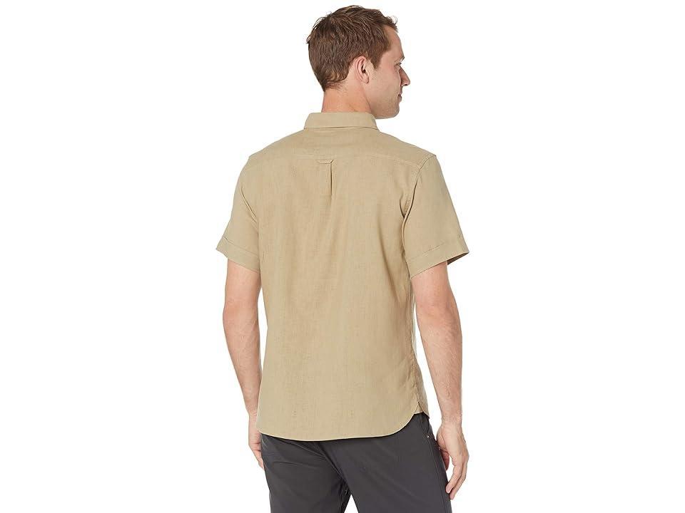 Fjallraven Ovik Travel Short Sleeve Shirt (Sand Stone) Men's Clothing Product Image