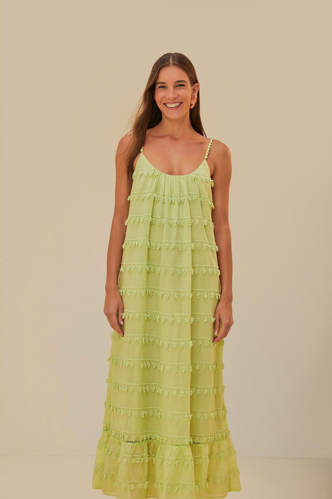 Green Trimmed Maxi Dress Product Image