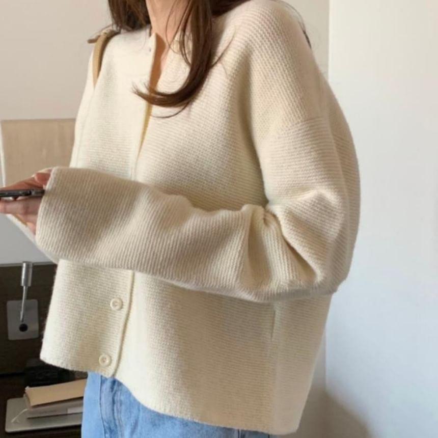 Crew-Neck Loose Cardigan Product Image