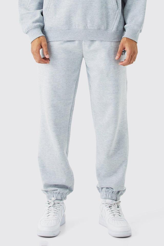 Mens Grey Man Oversized Basic Jogger, Grey Product Image