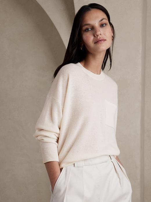 Lightweight Cashmere Cropped Sweater Product Image