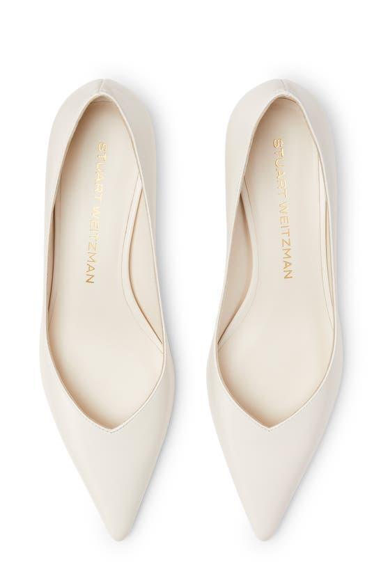 STUART WEITZMAN Eva Kitten Heel Pointed Toe Pump In Seashell Product Image