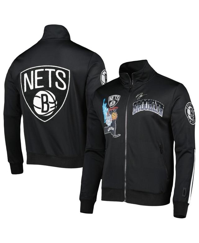 Mens Pro Standard Black Brooklyn Nets Hometown Mock Neck Full-Zip Track Jacket Product Image