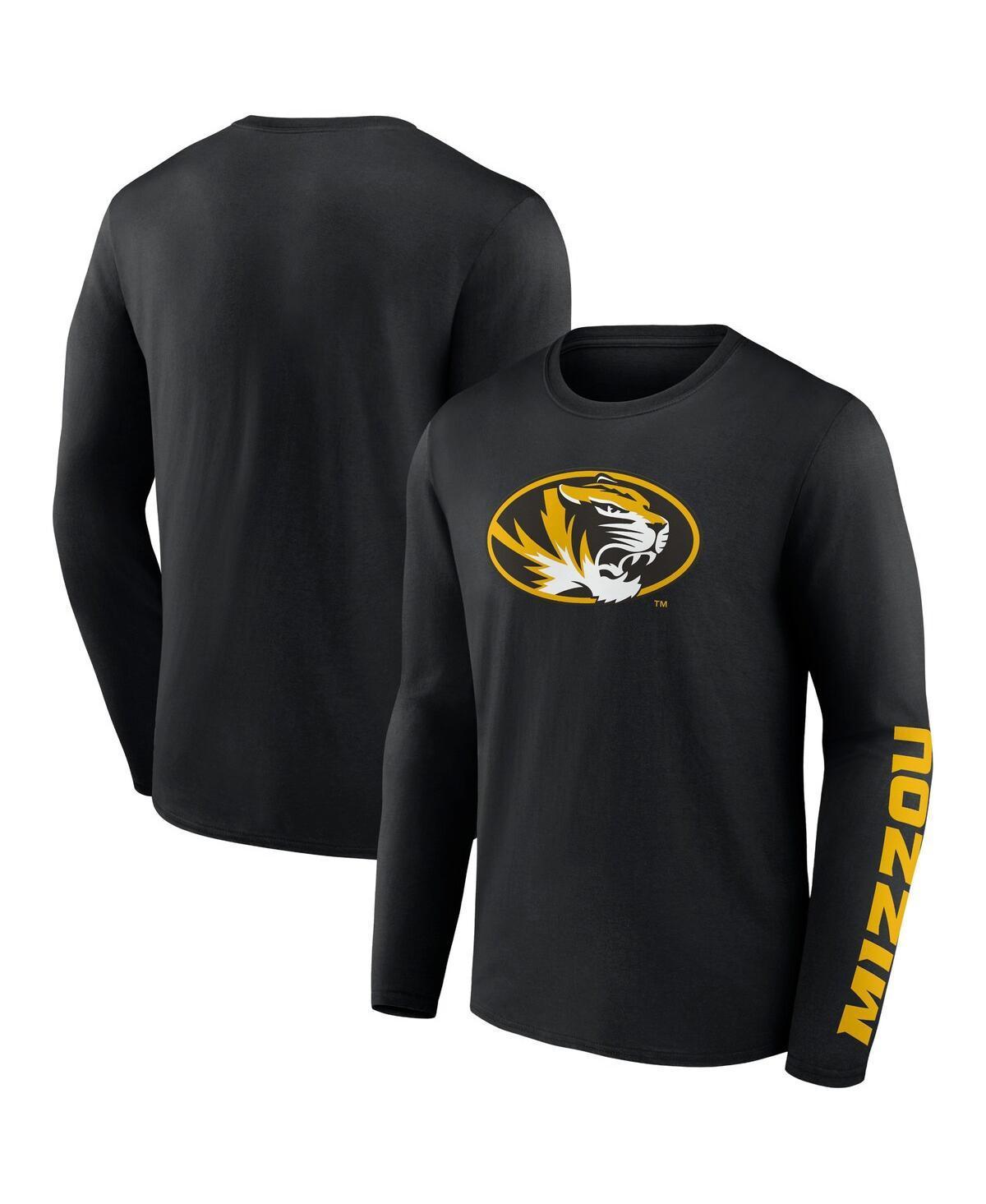 Mens Fanatics Black Missouri Tigers Double Time 2-Hit Long Sleeve T-shirt Product Image