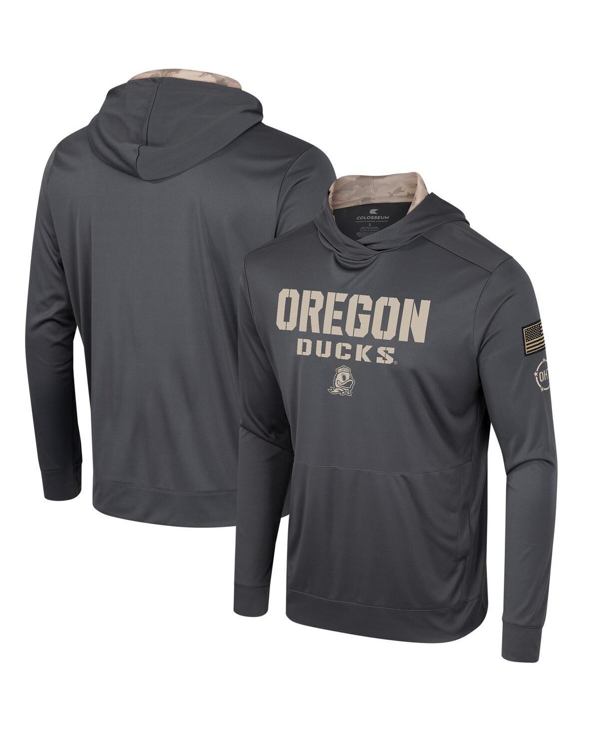 Mens Colosseum Charcoal Oregon Ducks Oht Military-Inspired Appreciation Long Sleeve Hoodie T-shirt Product Image