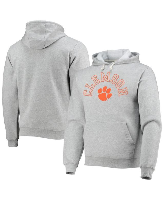 Mens League Collegiate Wear Heathered Gray Clemson Tigers Seal Neuvo Essential Fleece Pullover Hoodie Product Image