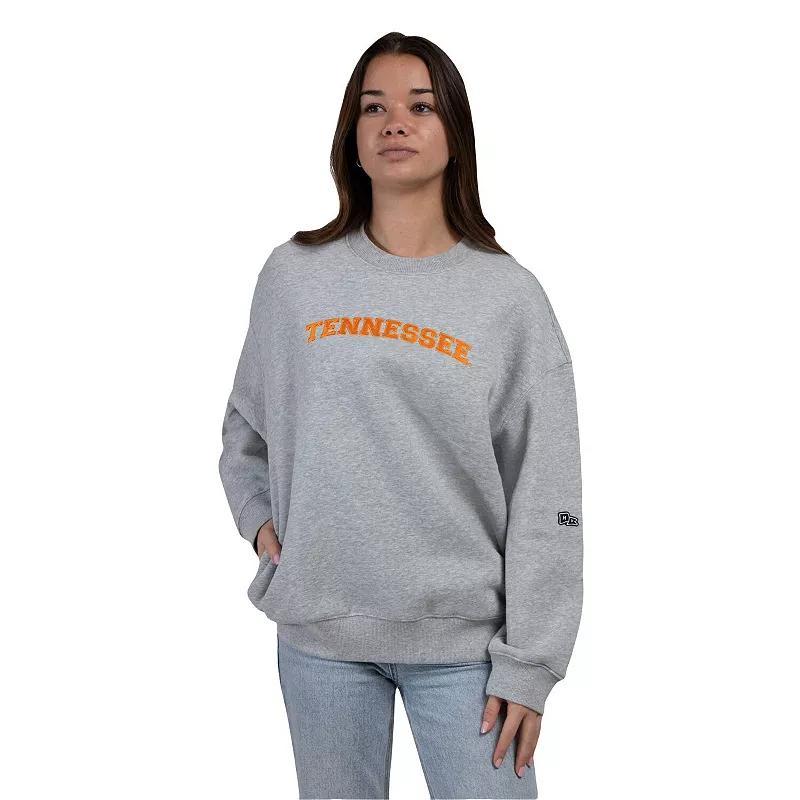 Womens Hype and Vice Heather Gray Tennessee Volunteers Offside Pullover Sweatshirt Product Image