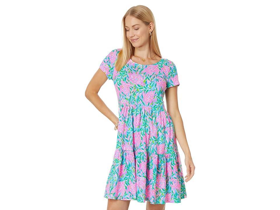 Lilly Pulitzer Geanna Short Sleeve Dress (Frenchie Turtley in Love) Women's Clothing Product Image