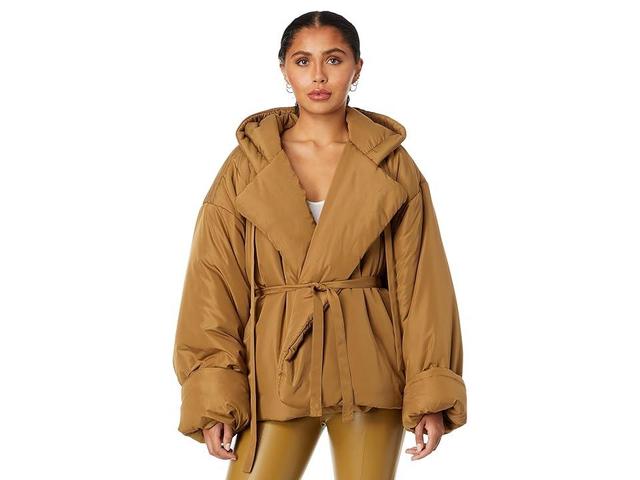 Norma Kamali Hooded Sleeping Bag Jacket w/ Drawstrings (Woods) Women's Clothing Product Image