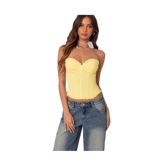 Edikted Womens Deirdre mesh lace up corset top Product Image