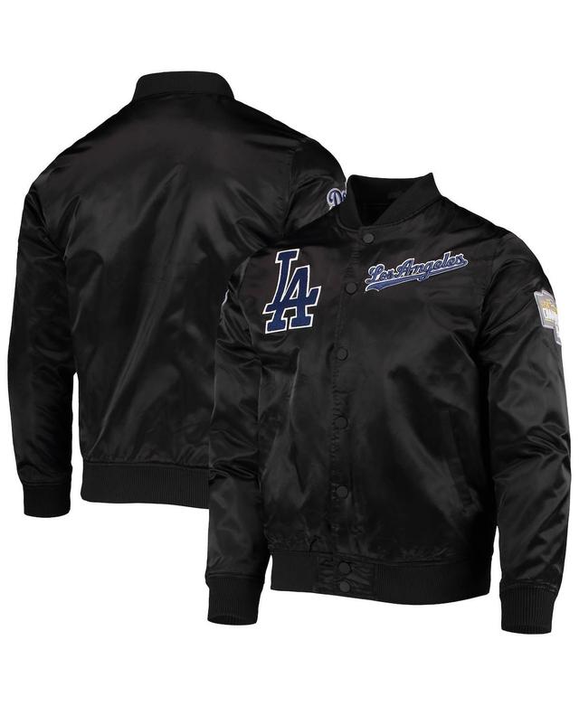 Mens Pro Standard Black Los Angeles Dodgers Wordmark Satin Full-Snap Jacket Product Image