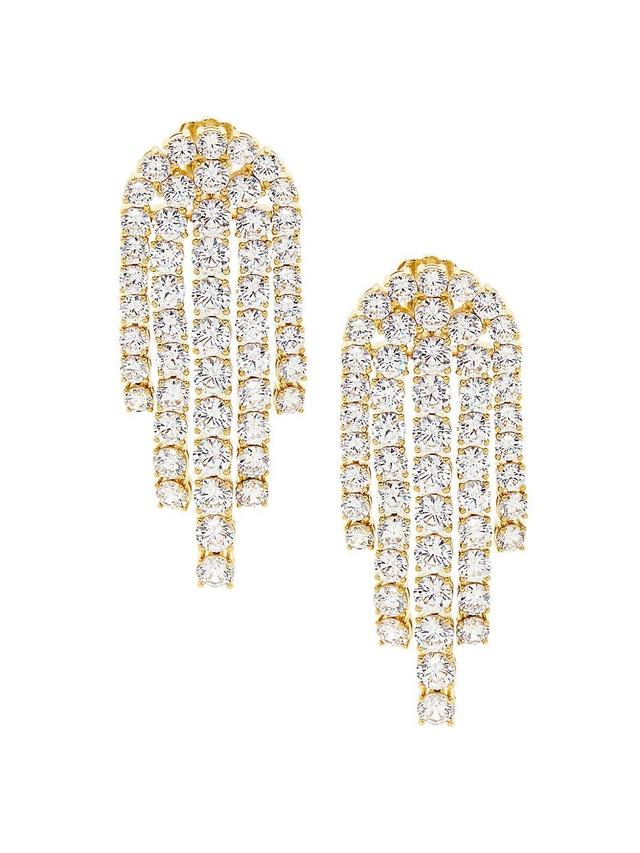 Womens Bubbly 18K-Gold-Plated & Cubic Zirconia Tennis Chandelier Earrings Product Image