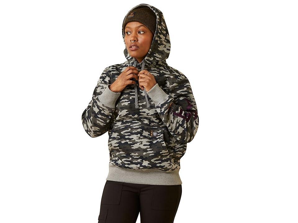 Ariat Rebar Graphic Printed Hoodie (Heather Grey Camo) Women's Sweatshirt Product Image