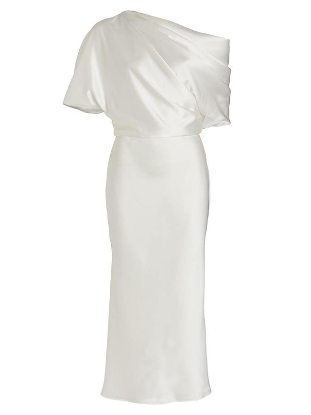 Womens Draped Off-The-Shoulder Midi-Dress Product Image