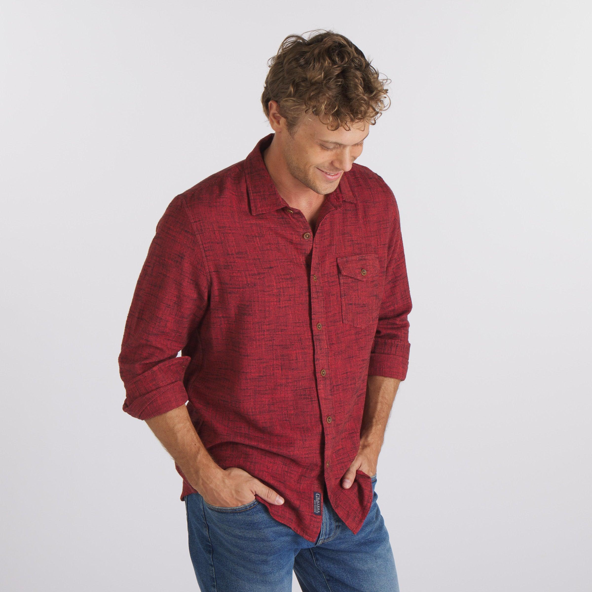 Linear Slub Twill Shirt - Ketchup Product Image