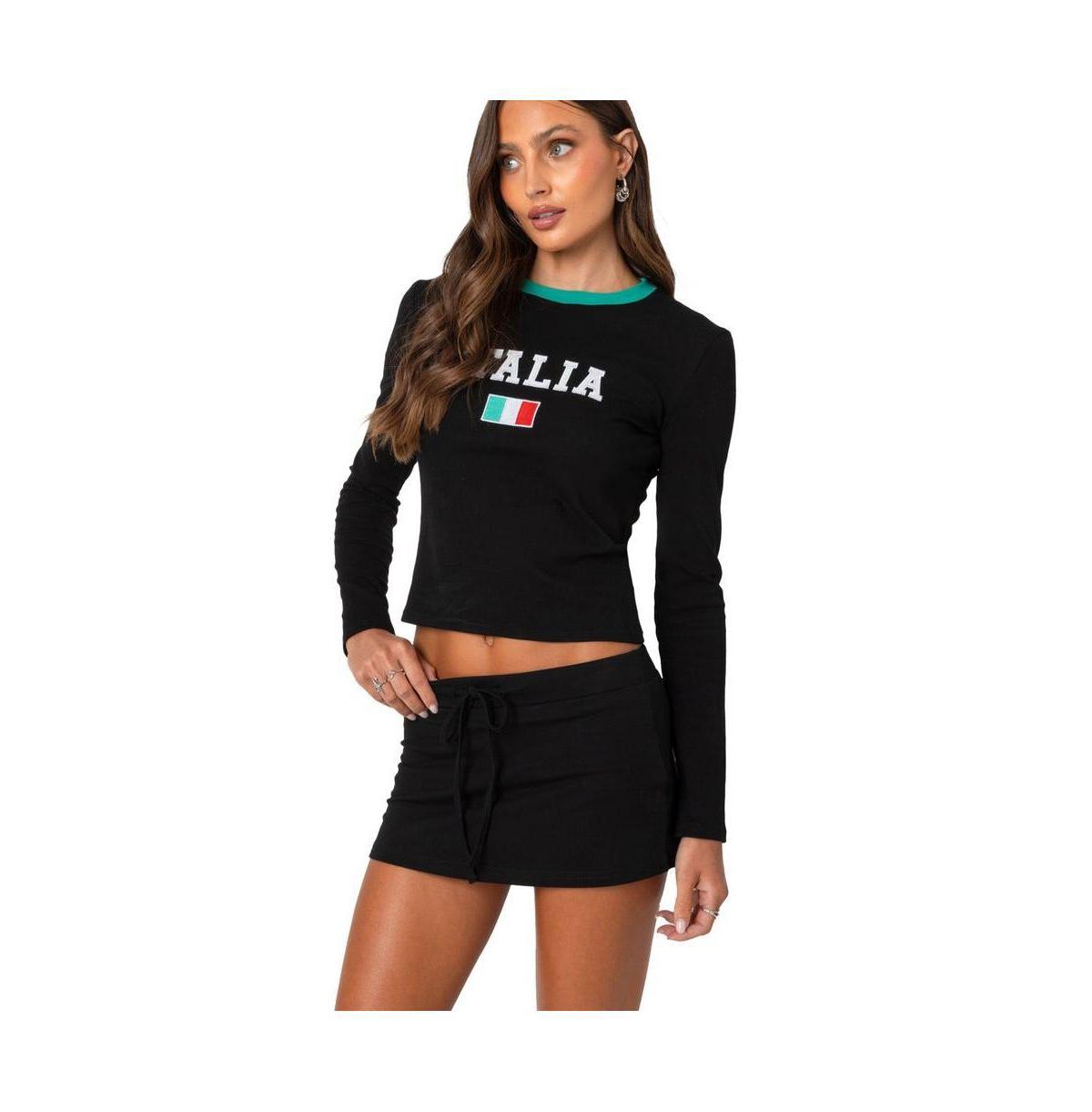 Edikted Womens Italy long sleeve t shirt Product Image