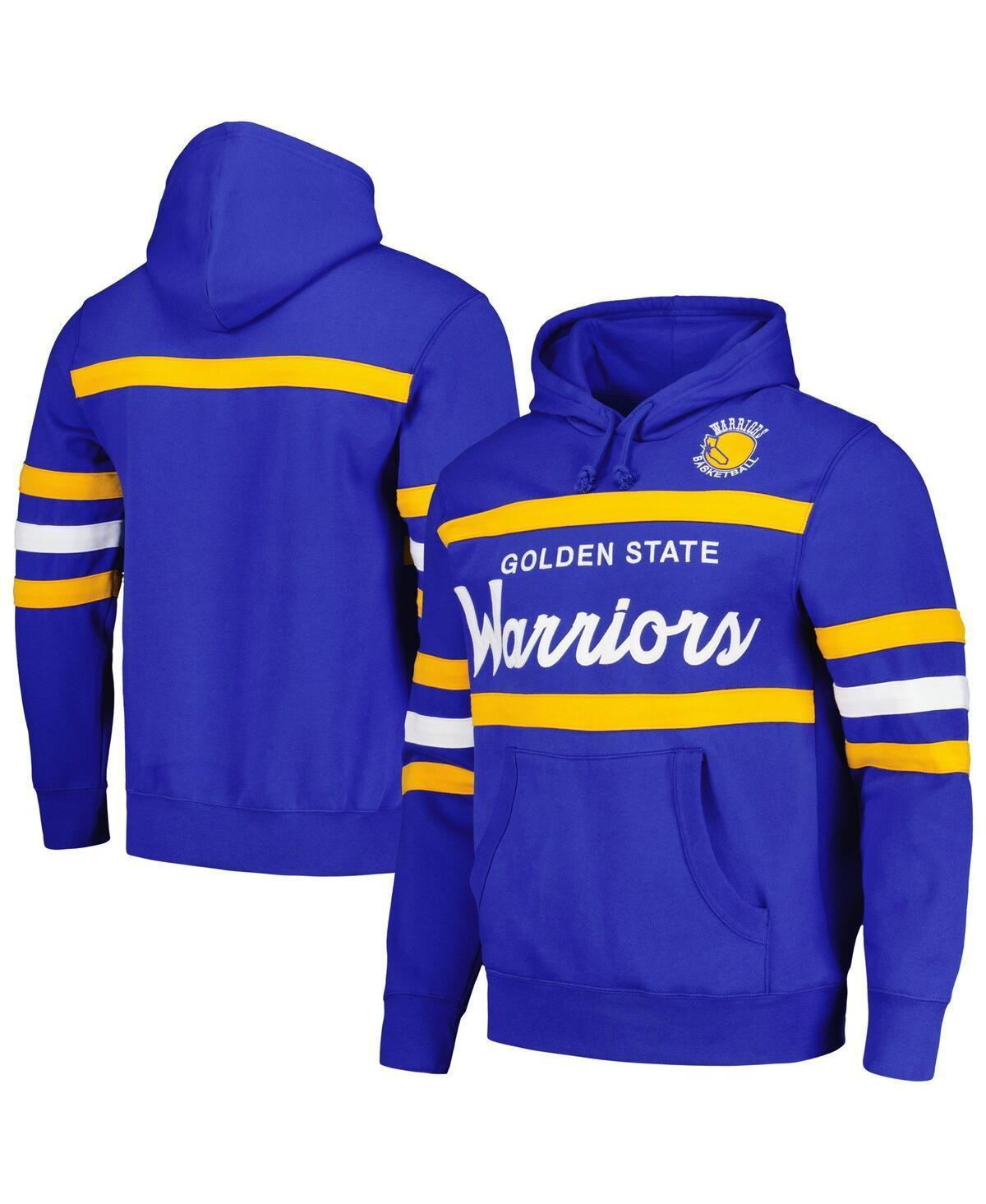 Mens Mitchell & Ness Royal Golden State Warriors Head Coach Pullover Hoodie Product Image