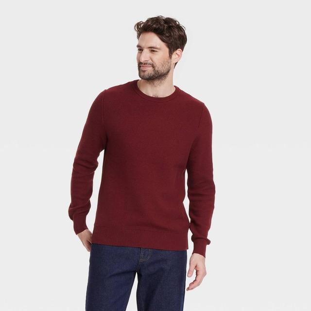 Mens Crewneck Pullover Sweater - Goodfellow & Co Maroon L Product Image